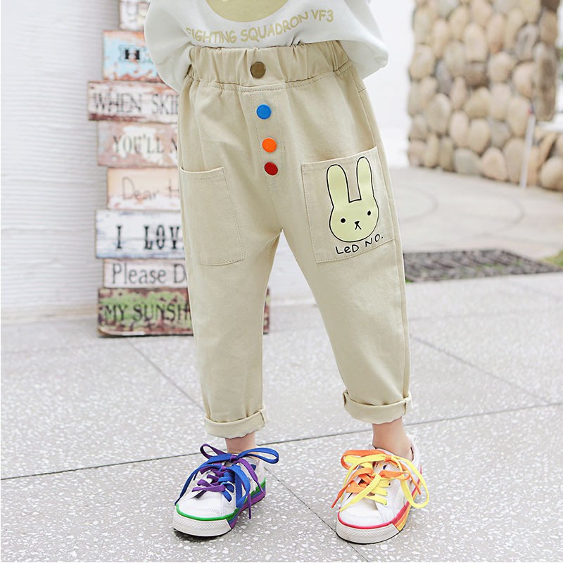 Kids Long Denim Pants Baby Jeans For Girls Spring Autumn Cartoon Jeans Baby Girl Casual Style Toddler Children Trousers