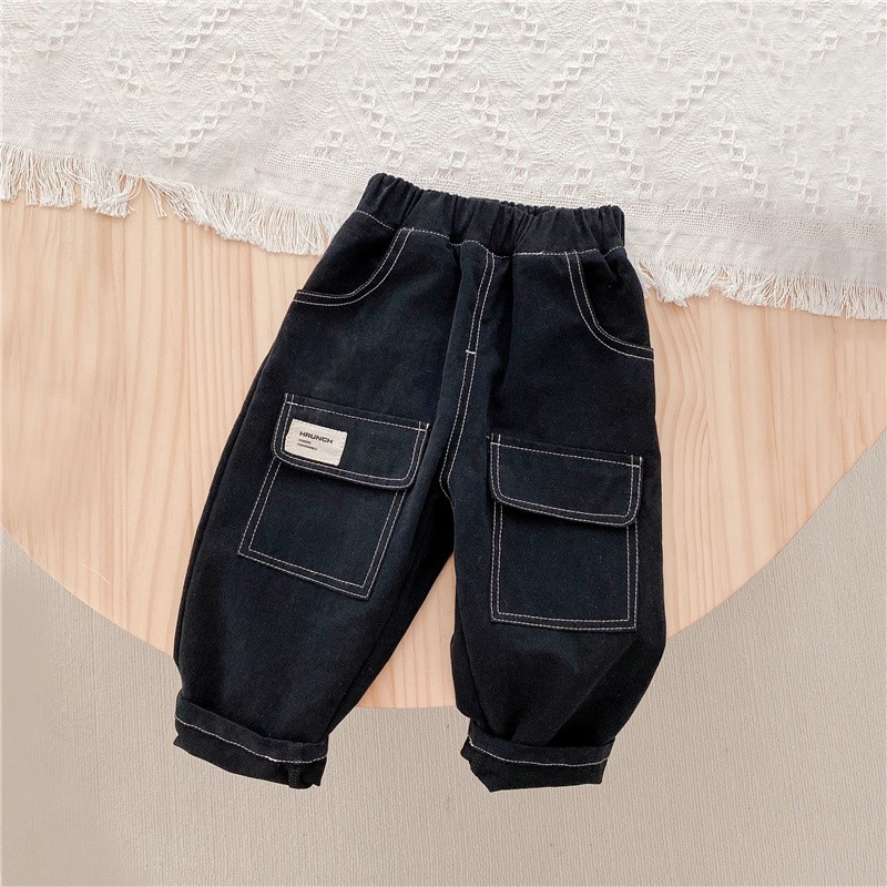 Children Boy Black Pants Infant Toddler Children Pants Toddler Boys Baggy Pant Spring Kids Outfits Baby Clothes