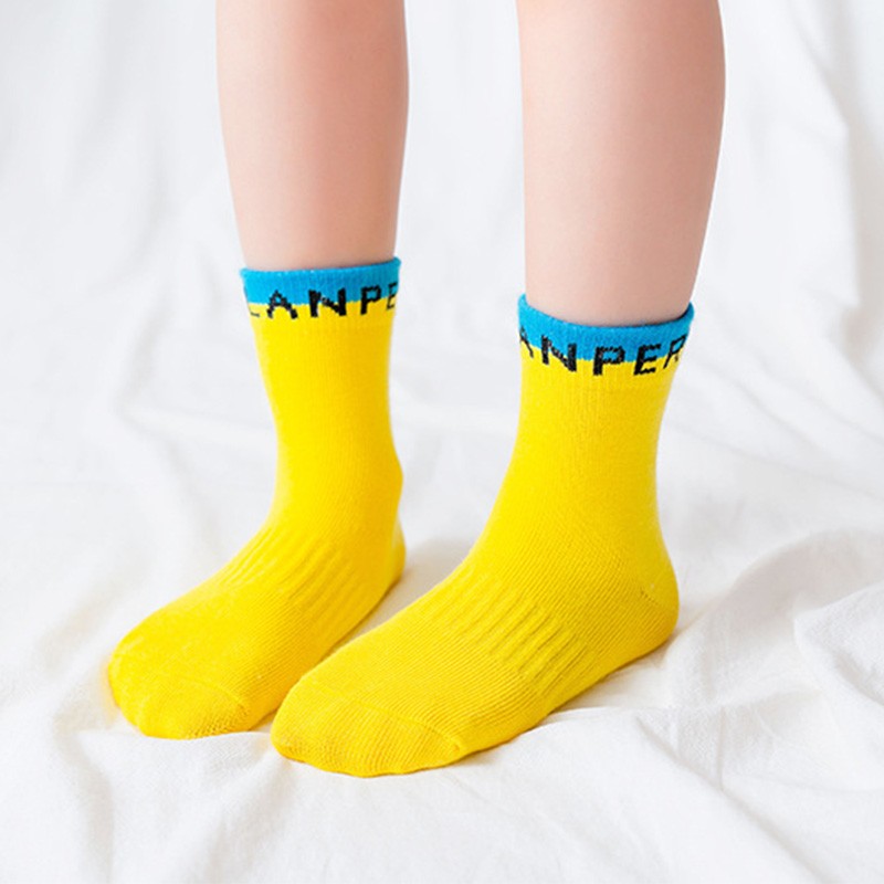 5pcs/lot Spring and Autumn 1-12T Children's Socks Candy Colors Letter Baby Girls Socks Toddler Soft Socks Baby Boys Socks