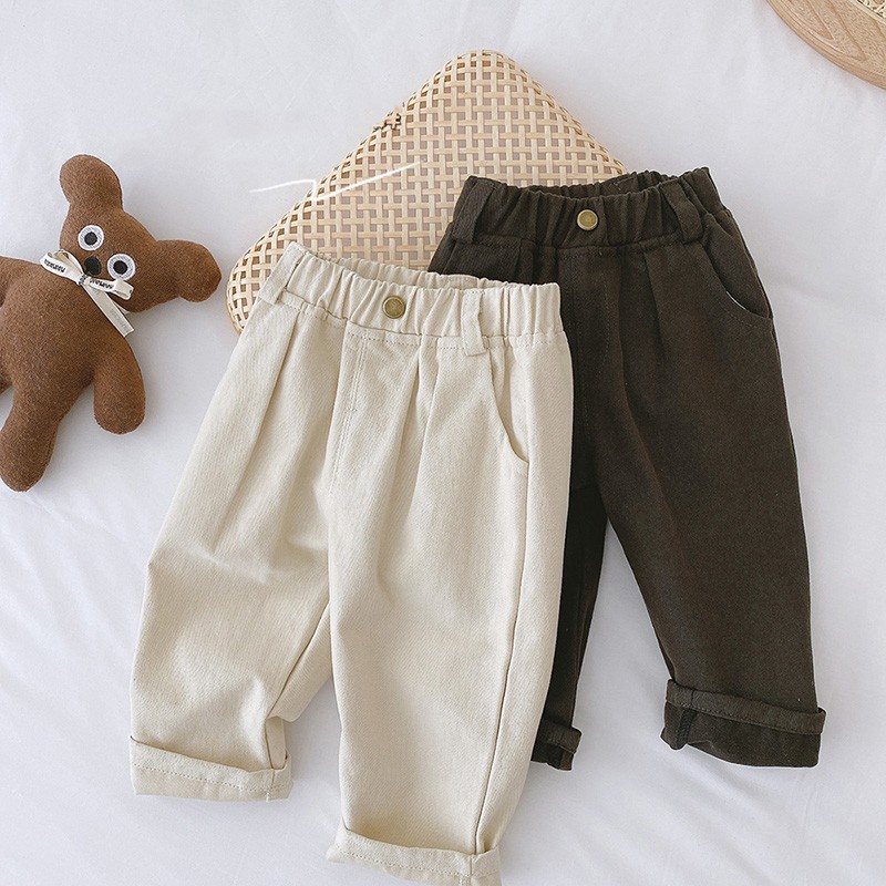 Infant casual pants spring and autumn children's pants solid color fashion baby boys pants korean baby clothes kids pants