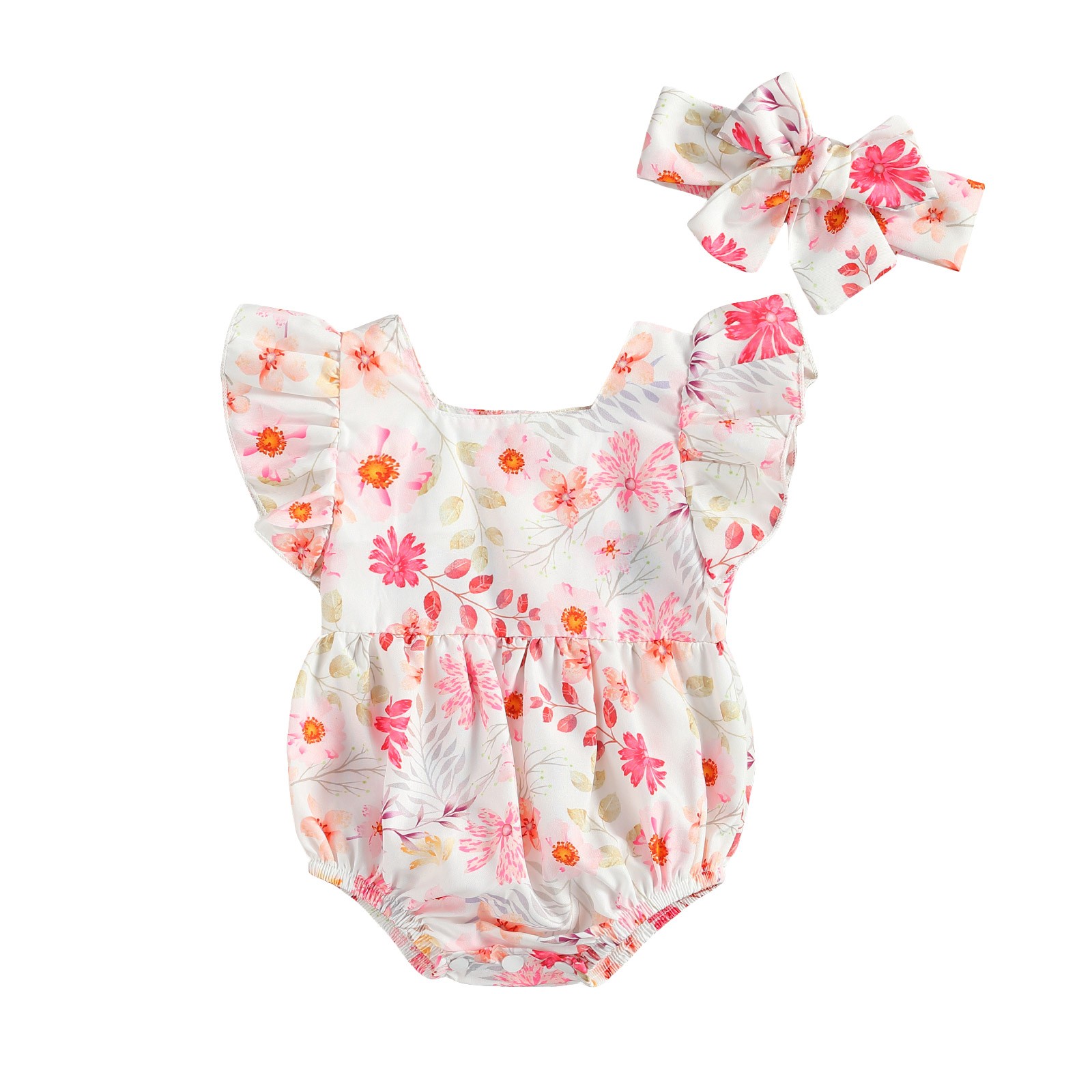 Ma&Baby 0-12M Summer Flower Newborn Infant Baby Girl Ruffles Romper Sleeveless Jumpsuit Sunsuit Toddler Girl Clothes Costumes