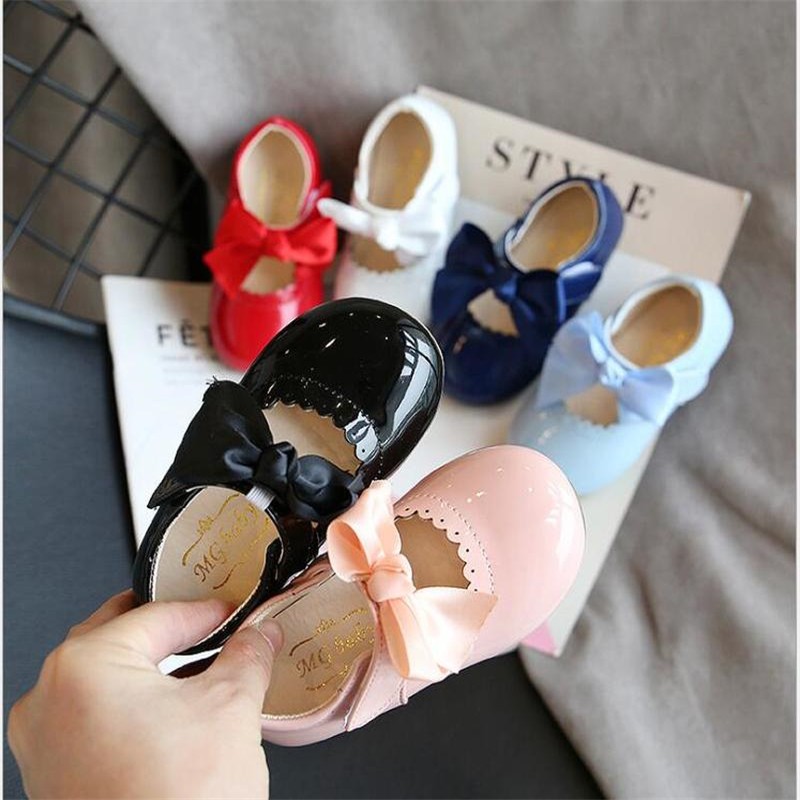 Newborn Baby Girls Shoes PU Leather Buckle First Walkers Big Bow Summer Princess Shoes Party Wedding Baby Girl Shoes