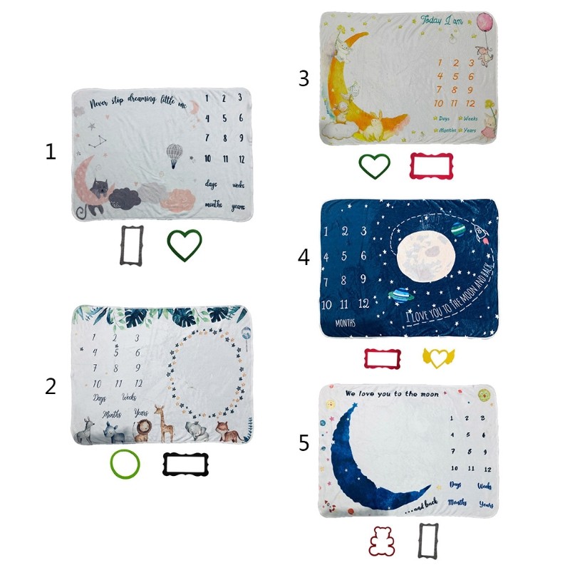 1 set baby monthly growth record milestone blanket newborn photography props accessories creative background cloth infant