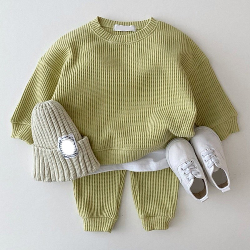 Bear Leader Korean Baby Cotton Knitting Clothing Set Kids Boys Girls Spring Autumn Loose Tracksuit Pullovers Tops+Pants 2pcs