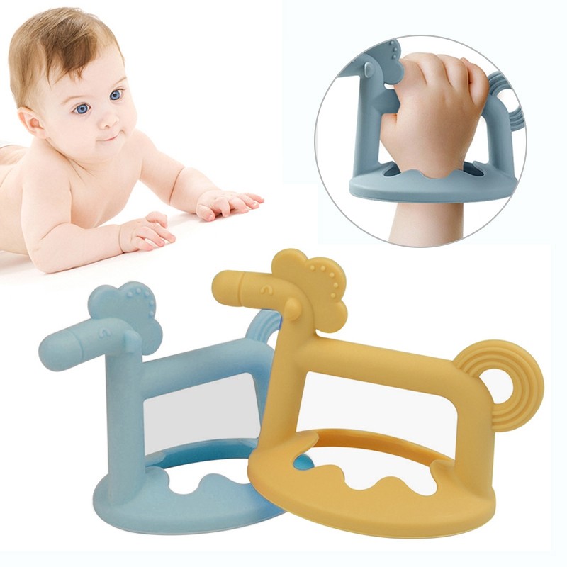 New Baby Teether BPA Free Soft Silicone Infant Molar Soothing Gum Gloves Creative Little Horse Anti Eating Hand Teething Toys