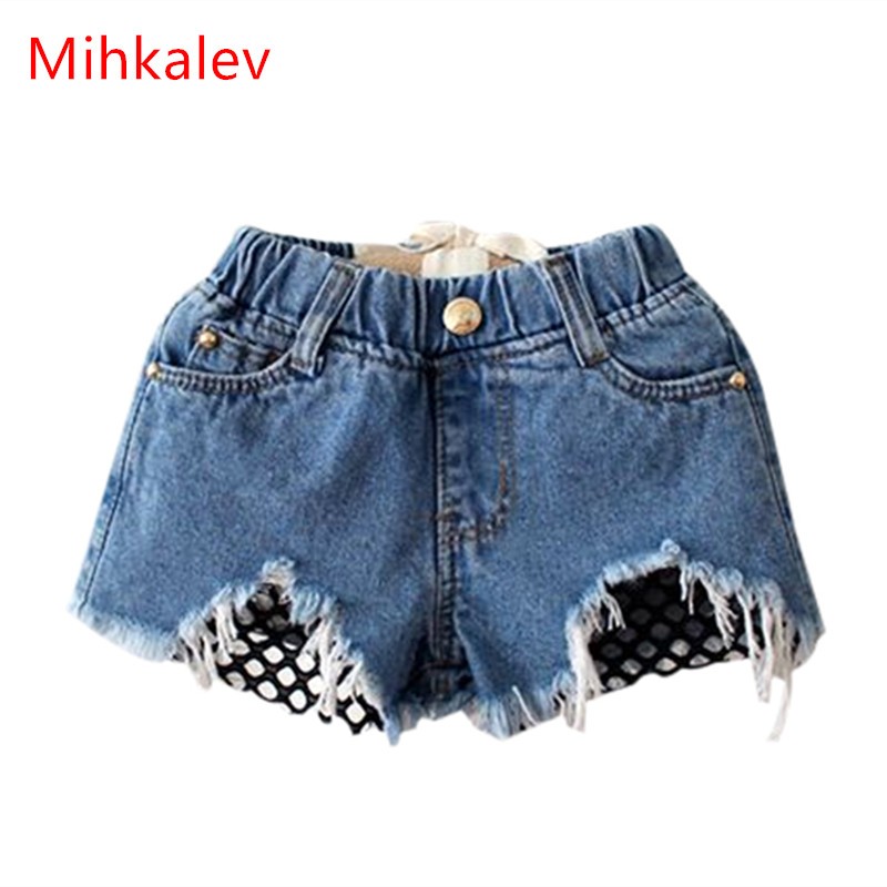 Dropshipping 2-7Y 2022 Baby Girl Summer Ripped Jeans Kids Denim Shorts For Kids Short Trousers