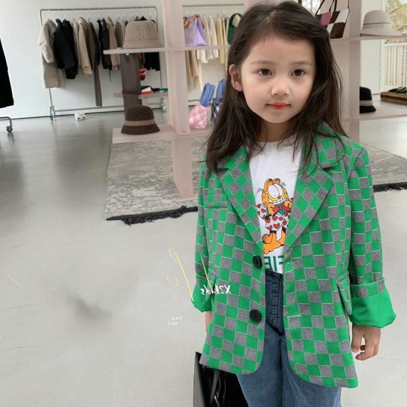 Dropshipping 2022 Spring Girls' Suit Coat For Kids Clothes Girl Button Jacket And Outerwear Children Clothing Costume