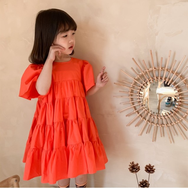 Children Summer Dress 2021 Kids Clothes Girls Ruched Princess Dresses Baby Girl Evening Party Dress Girl Clothes Children Dresses