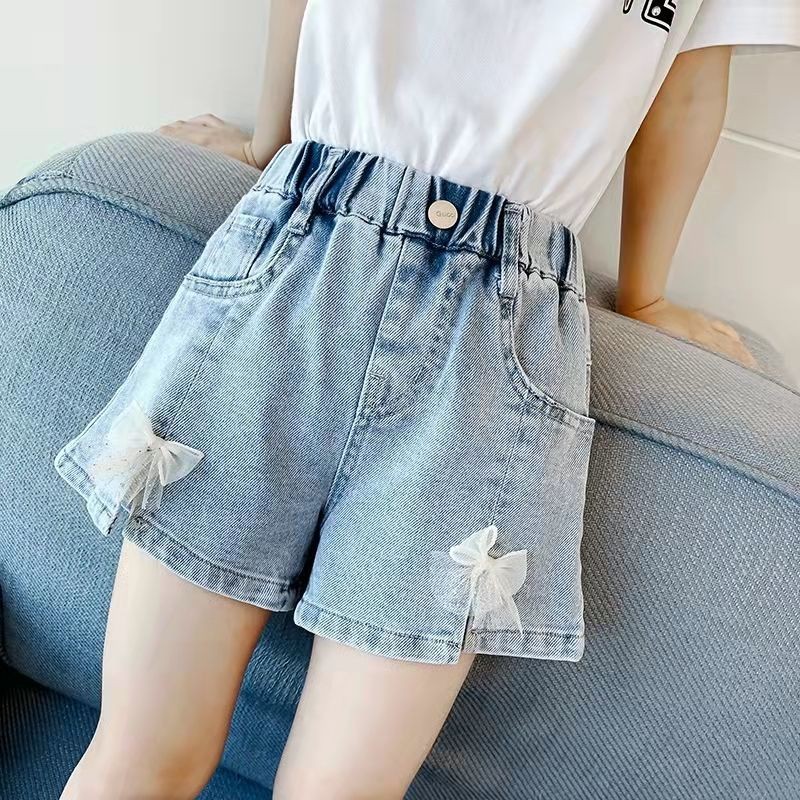 2022 New Fashion Summer Children's Shorts Floral Denim Shorts For Girls Short Jeans Princess Jeans Children Trousers