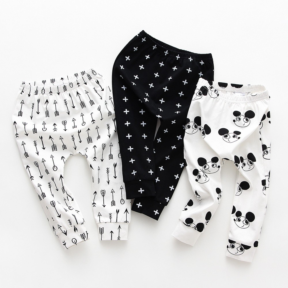 3pcs/lot Baby Pants Leggings Autumn White Black Baby Leggings Winter 100% Cotton Casual Girl Pants Baby Pants Boy Pants