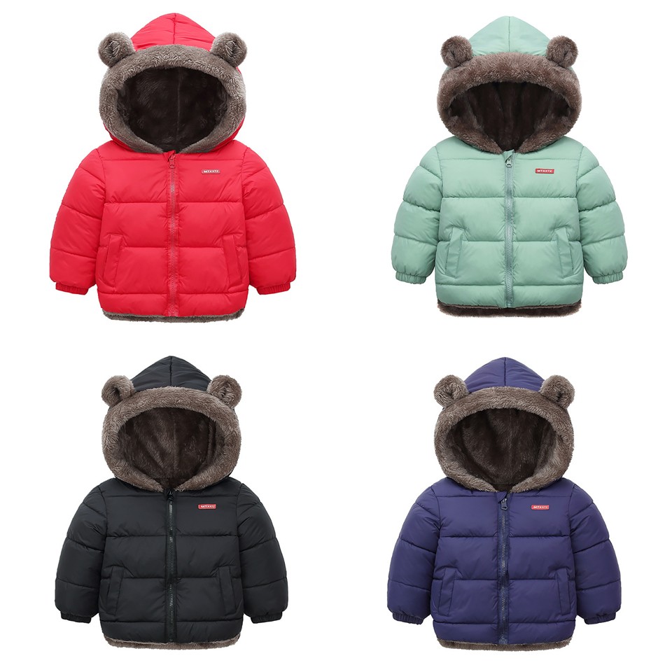 Kids Clothes Cotton Thick Down Girls Jacket Baby Winter Warm Coat Kids Zipper Hooded Costume Boys Outwear JYF