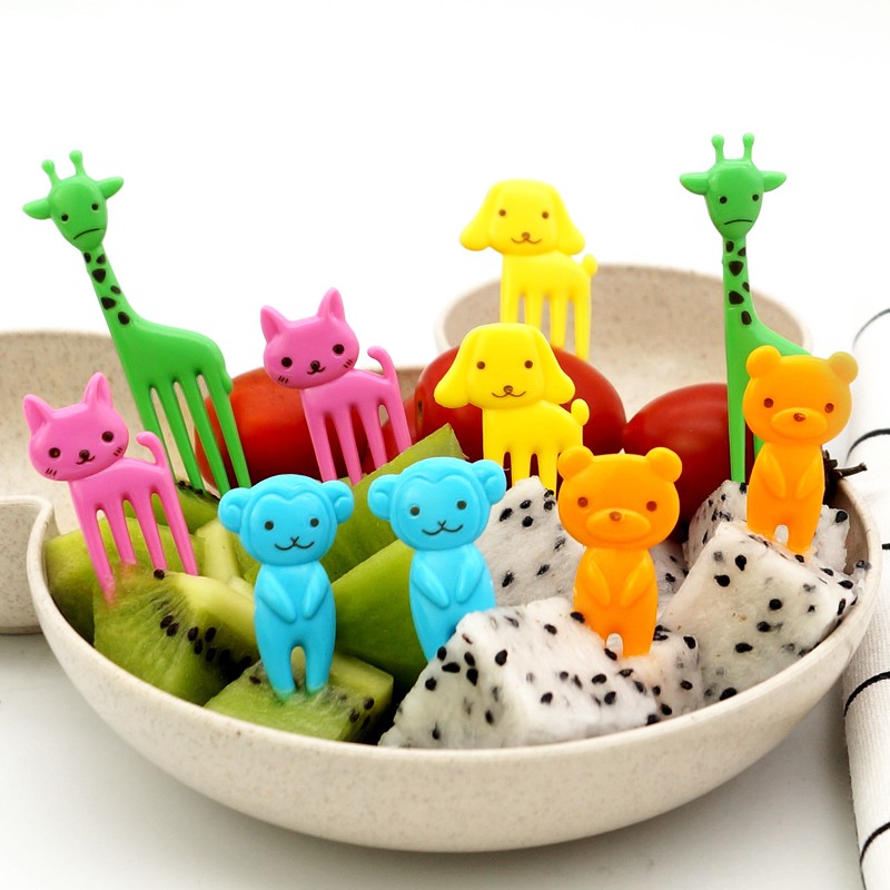 10pcs/set Cute Baby Fork Cutlery Baby Feeding Cutlery Portable Baby Cutlery Toddler Cutlery Baby Cutlery