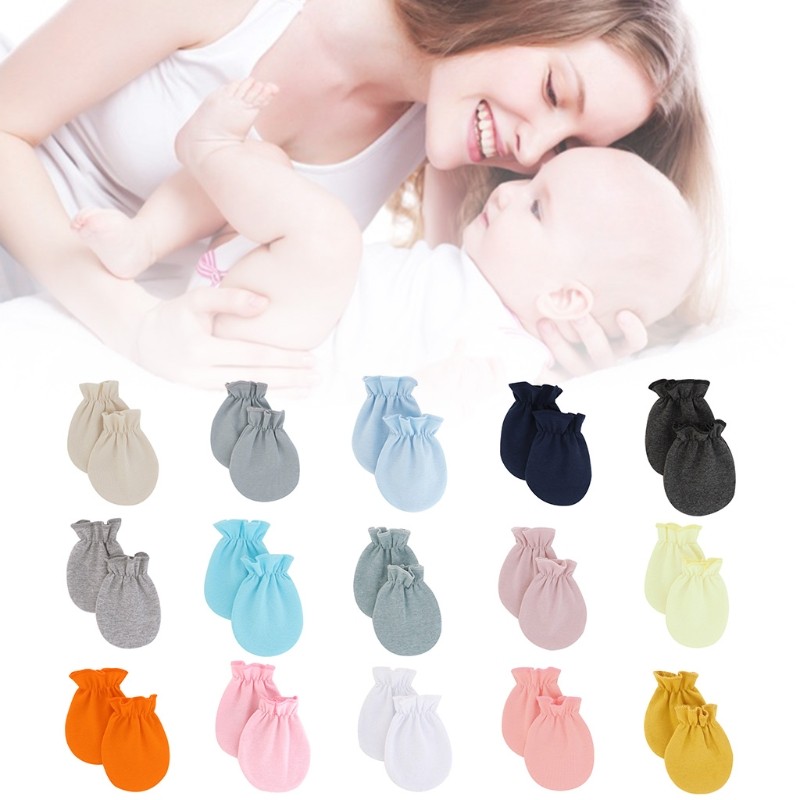 4 Pairs Baby Soft Cotton Gloves Anti-scratch Gloves Face Protection Gloves for Newborn Infants