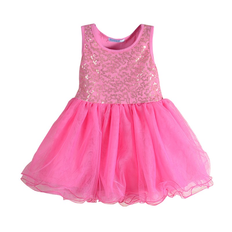 Summer Patchwork Mesh Princess Dress Sleeveless Party Dress Embroidered Baby Dress Children's Clothing