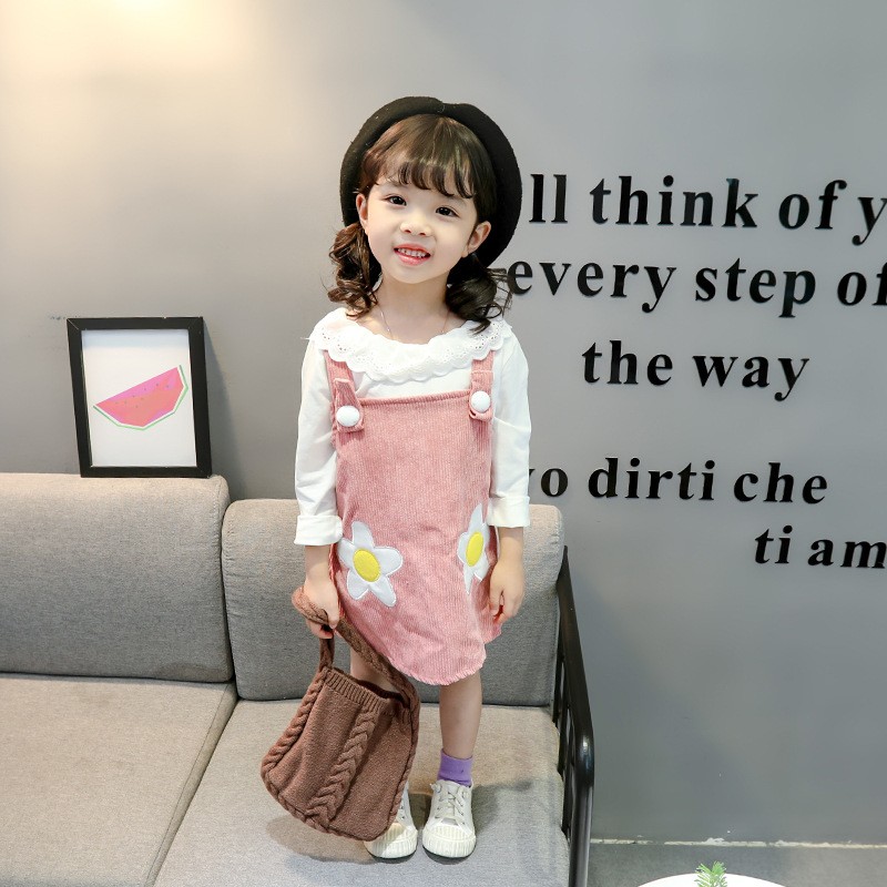 Baby Girls Clothes Sets Kids 2022 Fashion Infant Spring Autumn Sweet 2pcs Doll Outfits Collar Tops + Corduroy Skirt Baby Suits