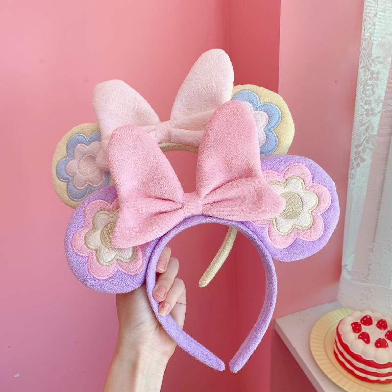 Mickey Minnie Mouse Ears Headband Red Bowknot Girl Bowknot Hair Hoop Disneyland Birthday Party Decoration Gift Pretend Toy