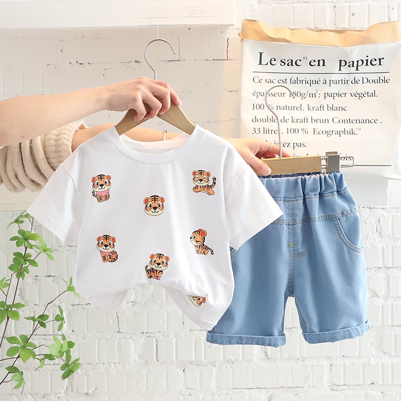 Baby Boys Baby Girls Clothes Cartoon Animal Outfits Cotton Infant Children Summer Dress Short Sleeve Costume Kids Outfits