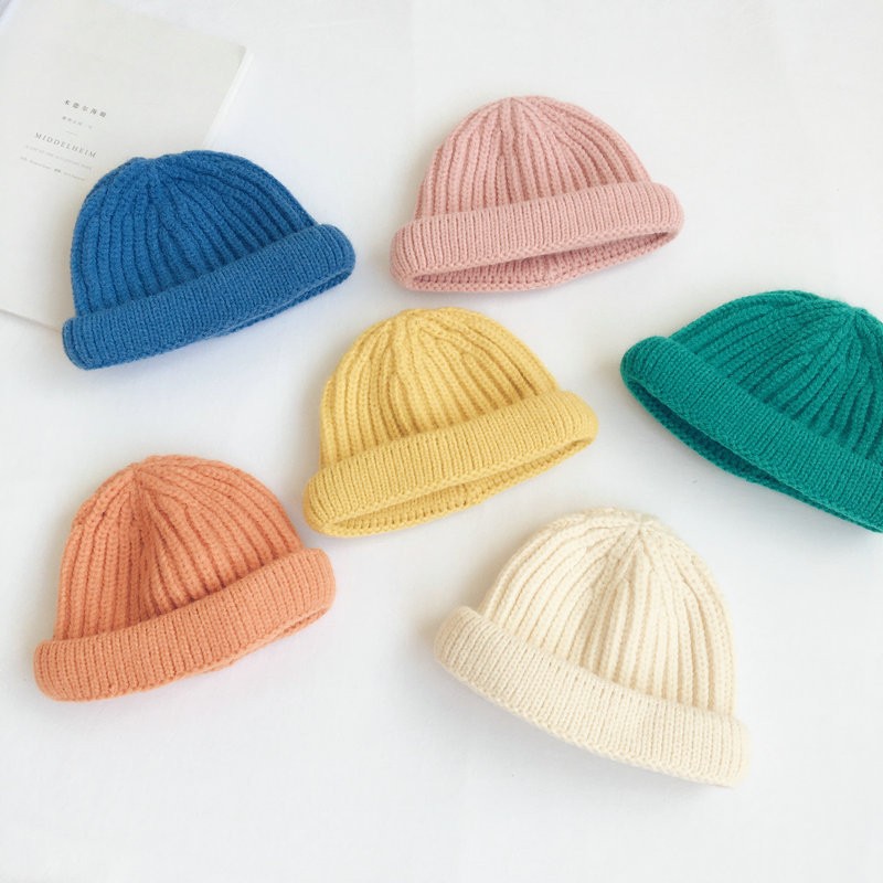 MILANCEL - Toddler Girls Candy Color Beanie Solid Knitted Hat For Girls Baby Accessories 2020