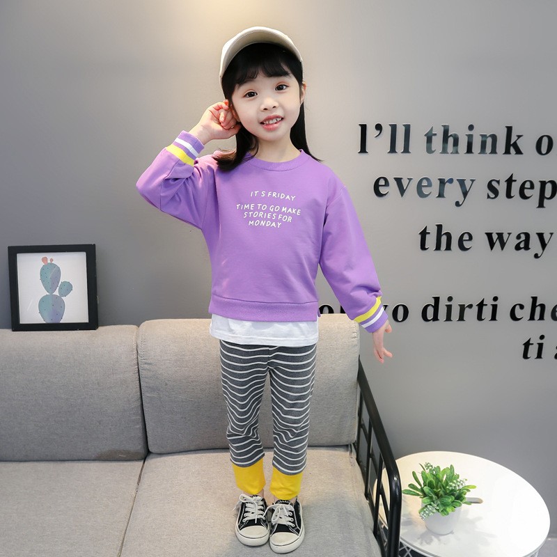 Baby Girls Clothes Sets Kids 2022 Fashion Infant Spring Autumn Cotton 2pcs Outfits Letter Sweatshirt+Pants Baby Tracksuit