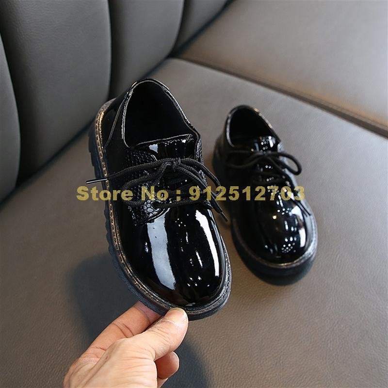 Autumn Boys Microfiber Leather Loafers Baby/Toddler/Toddler Toddler Black White Flats Children School Uniform Dress