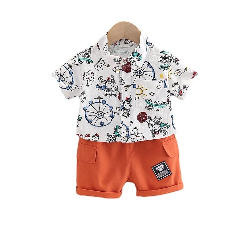 New Summer Baby Boy Clothes Suit Children Girls Cute Shirt Pants 2pcs/set Toddler Casual Costume Infant Outfits Kids Tracksuit