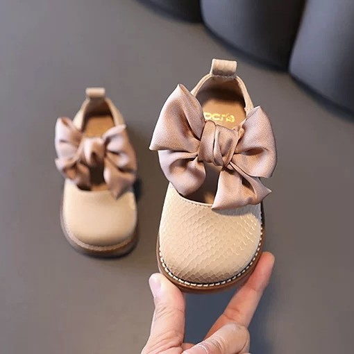 Spring Autumn Children Baby Bowknot Princess Leather Shoes For Kids Girls 2022 New