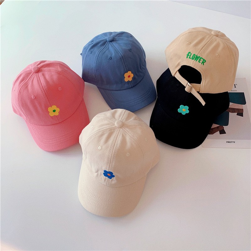 MILANCEL 2022 Spring New Kids Cap Embroidery Floral Girls Cap Korean Casual Boys Sunhat Fashion Children Hat