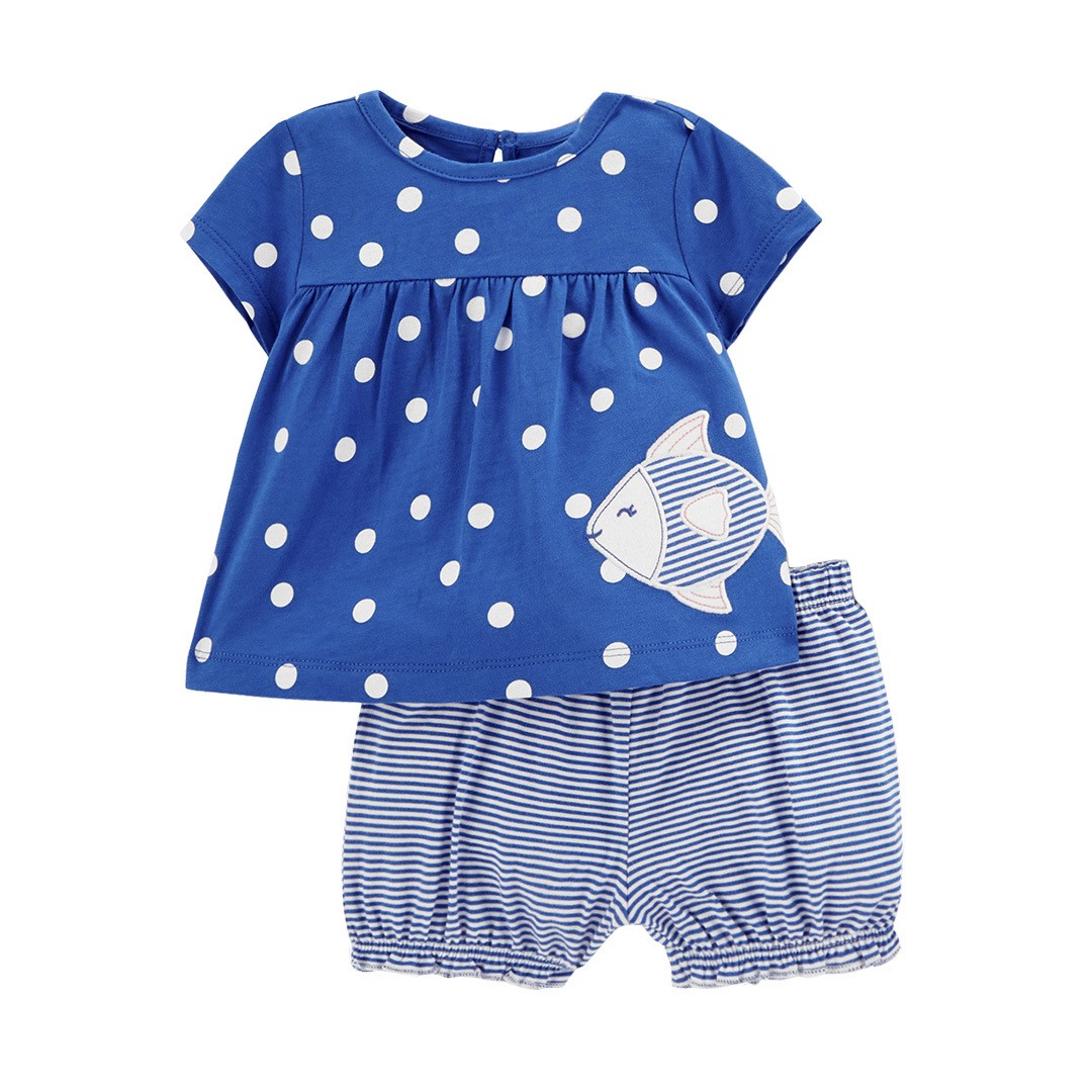 9M 12M 18M 24M 3T Baby Clothes Polka Dots Tops + Stripes Pants 2pcs Newborn Girls Clothing Sets Infant Baby Clothes