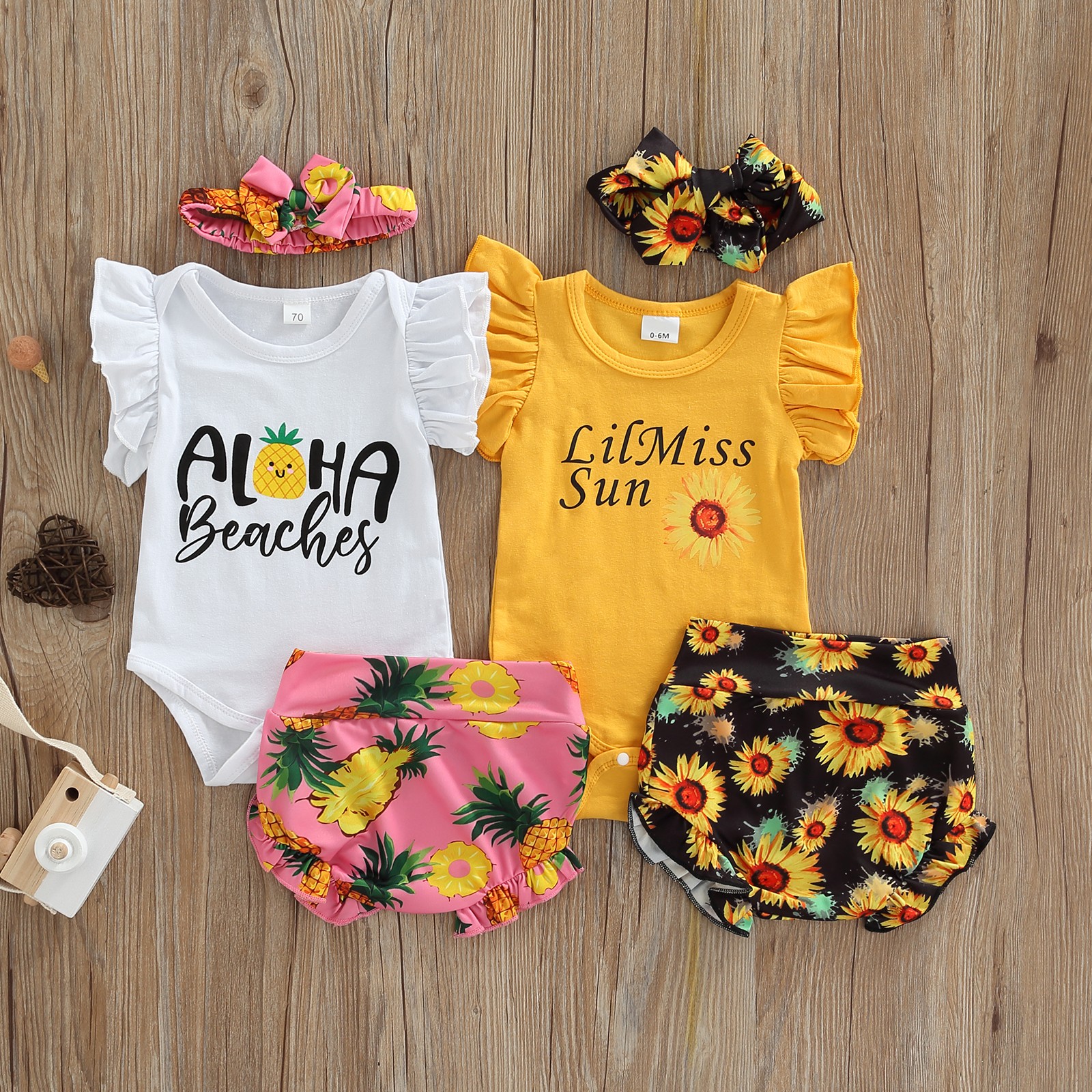 Ma&Baby 0-12M Newborn Infant Baby Girls Clothes Set Fruit Print Romper Pants Outfits Summer Baby Costumes D01