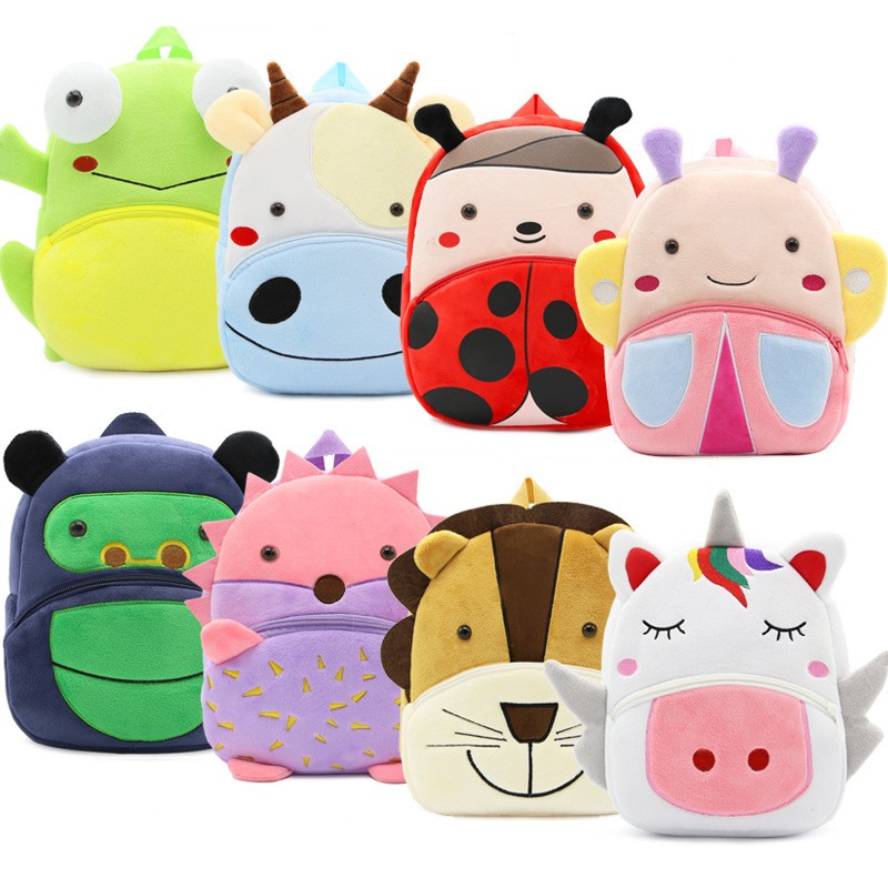 Fashion Children's School Bags 3D Cartoon Print Plush Kids Backpack Kindergarten Boys and Girls School Bags Mini Backpack Book Bag