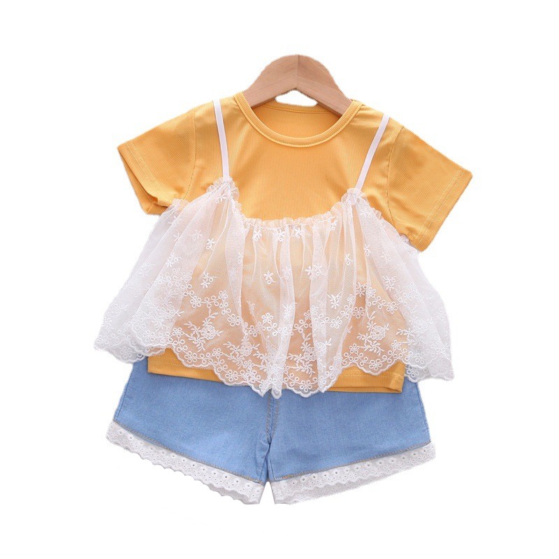 New summer baby clothes suit children girls fashion cute shirt shorts 2pcs/sets baby costume cotton casual kids sportswear