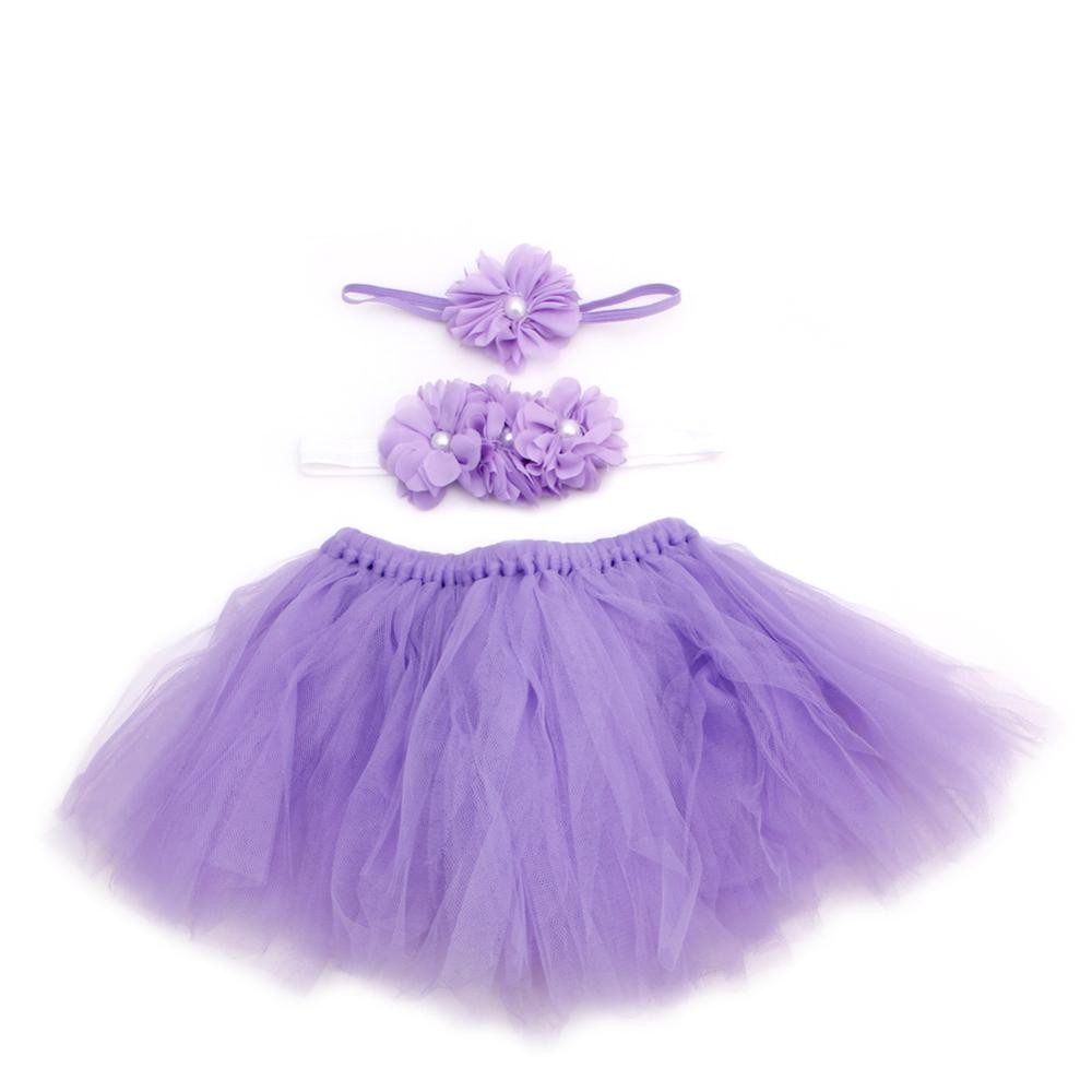 Baby Boy Girl Flower Clothes Hairband Tutu Skirt Photo Prop Costume Outfits