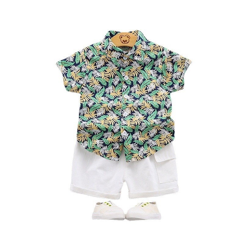 New Summer Baby Clothes Suit Children Boys Fashion Printed Shirt Shorts 2Pcs/Sets Toddler Casual Costume Infant Kids Sportswear