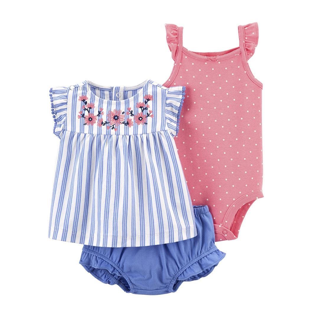 Baby Girl Clothes Infant Newborn Toddler Summer 3-Pieces Girl Clothes Baby Sets Baby Girls Outfits Birthday Gifts Girl Sets