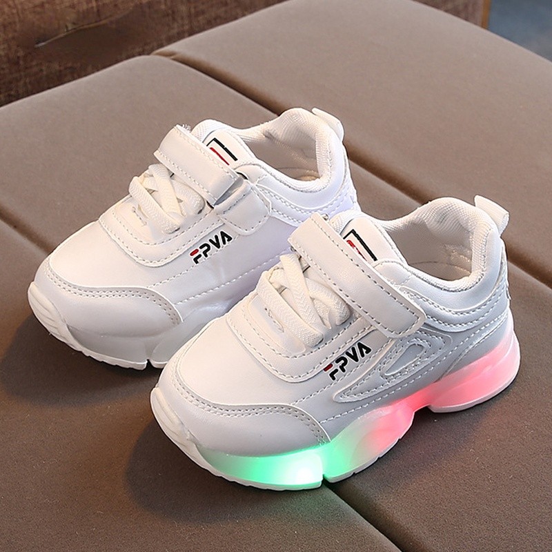 Size 21-30 Children LED Sneakers With Light Up Sole Baby Led Luminous Shoes For Girls / Glowing Lighted Shoes For Kids Boys