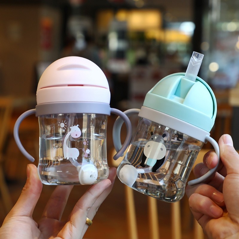 250ml Baby Feeding Cup With Straw Baby Learn Feeding Drinking Bottle Sippy Cup