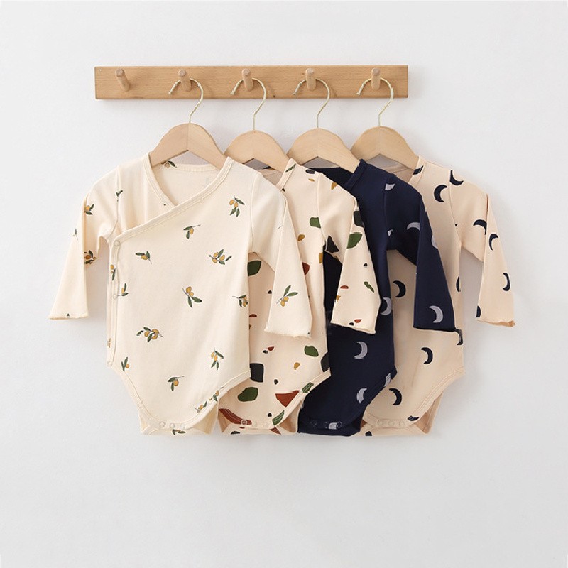 Newborn Baby Boys Girls Romper Cute Print Cotton Long Sleeve Newborn Rompers Fashion Baby Clothes for 0-2years