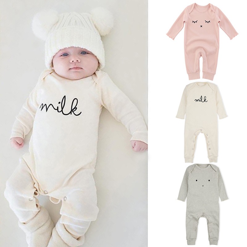 Spring Newborn Infant Baby Boys Girls Romper Long Sleeve Overalls Cotton Jumpsuit Newborn One Piece Clothes