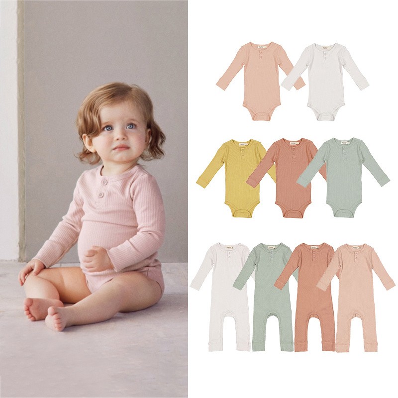 Baby Girl Rompers Spring Summer Cotton Long Sleeve One Piece Newborn Baby Girl Boy Basic Clothes Baby Girl Outfit