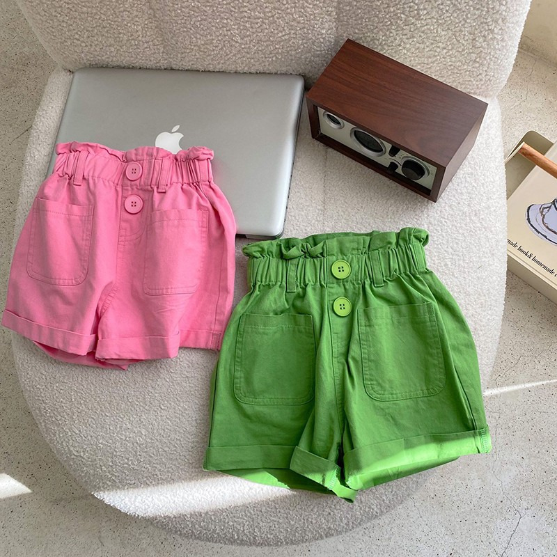 MILANCEL 2022 summer kids shorts elastic band cotton children shorts girls bud shorts