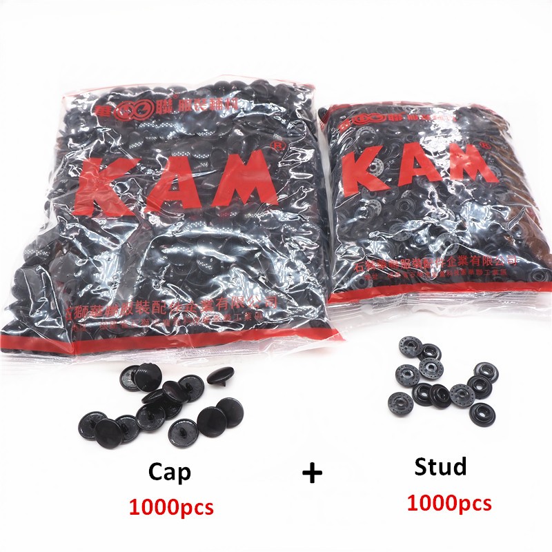 Chengkai 1000 sets T 5 Size 20 Kam Round Plastic Resin Snaps Buttons Fasteners Parts (cover + screw part)