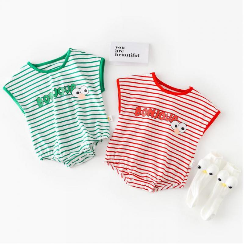 Summer 2022 Baby Clothes Baby Girls Boys Sleeveless Striped Body Suit Cotton Infant Outfits Outfits