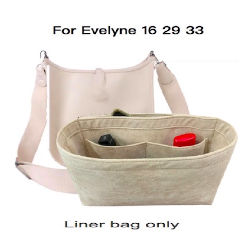 For Evelyn 16 29 33 Organizer Carrying Bag Inner Purse Insert Bag Shaper - Premium Velvet Very Feeling Fabric (Handmade/20 Colors)