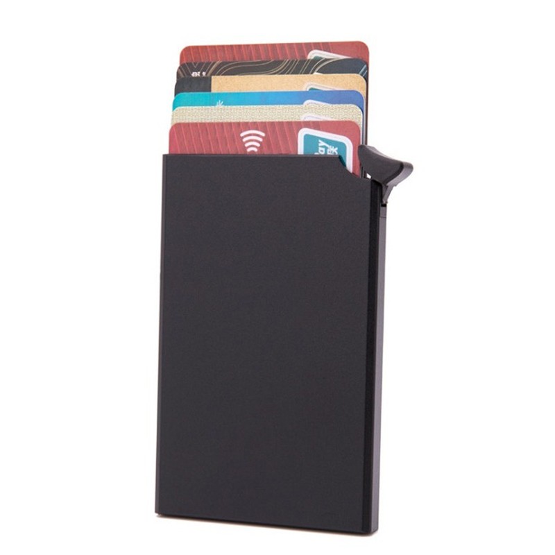 Anti-theft ID Credit Card Holder Porte Carte Thin Aluminum Metal Wallets Pocket Bank Box Women Men Credit Card Box