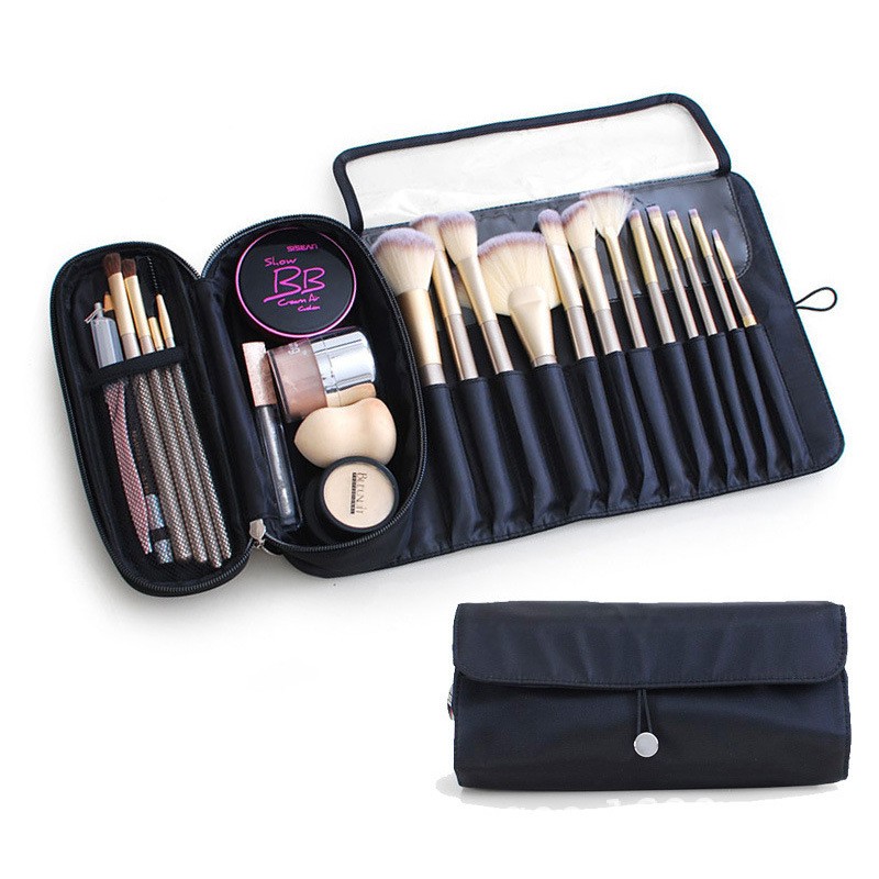 Roll up Women Professional Cosmetic Bag Multifunctional Cosmetic Brush Case Pouch Travel Waterproof Cosmetic Tools Organizer