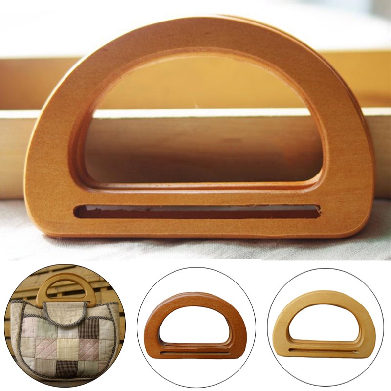 Bag Handmade Fashion Bag Handle Accessory D Shape Wood DIY Environmental Light Circle Wooden Wooden Handle Hand in Hand