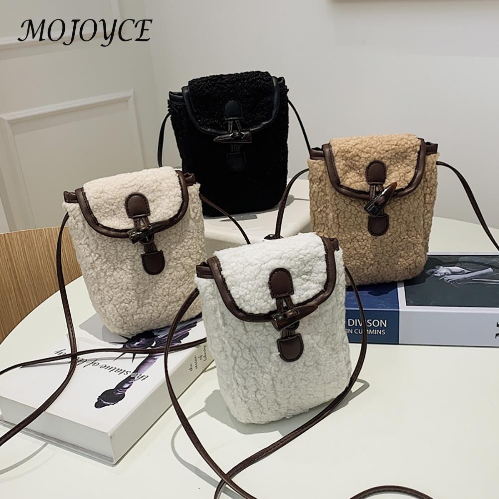 Square Box Women's Retro All-match Small Bag Luxury Wool Messenger Shoulder Bags Lamb Hair Shoulder Bag