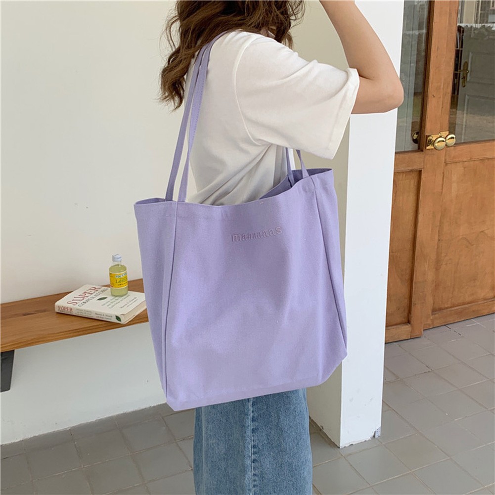 Fashion Women Canvas Shoulder Bag Solid Color Large Capacity Daily Leisure Cross Hand Shopping Bags For Travel