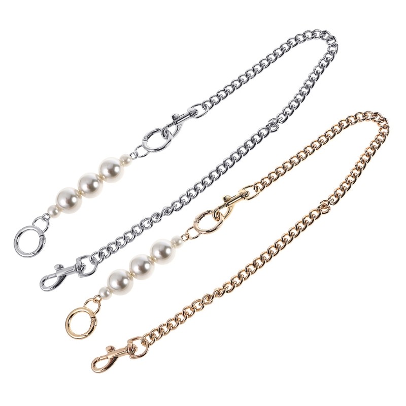 2pcs DIY Wallet Strap Extenders Replacement Charm Chain with Metal Buckle for Crossbody Handbag Shoulder Bag Decoration Accessory