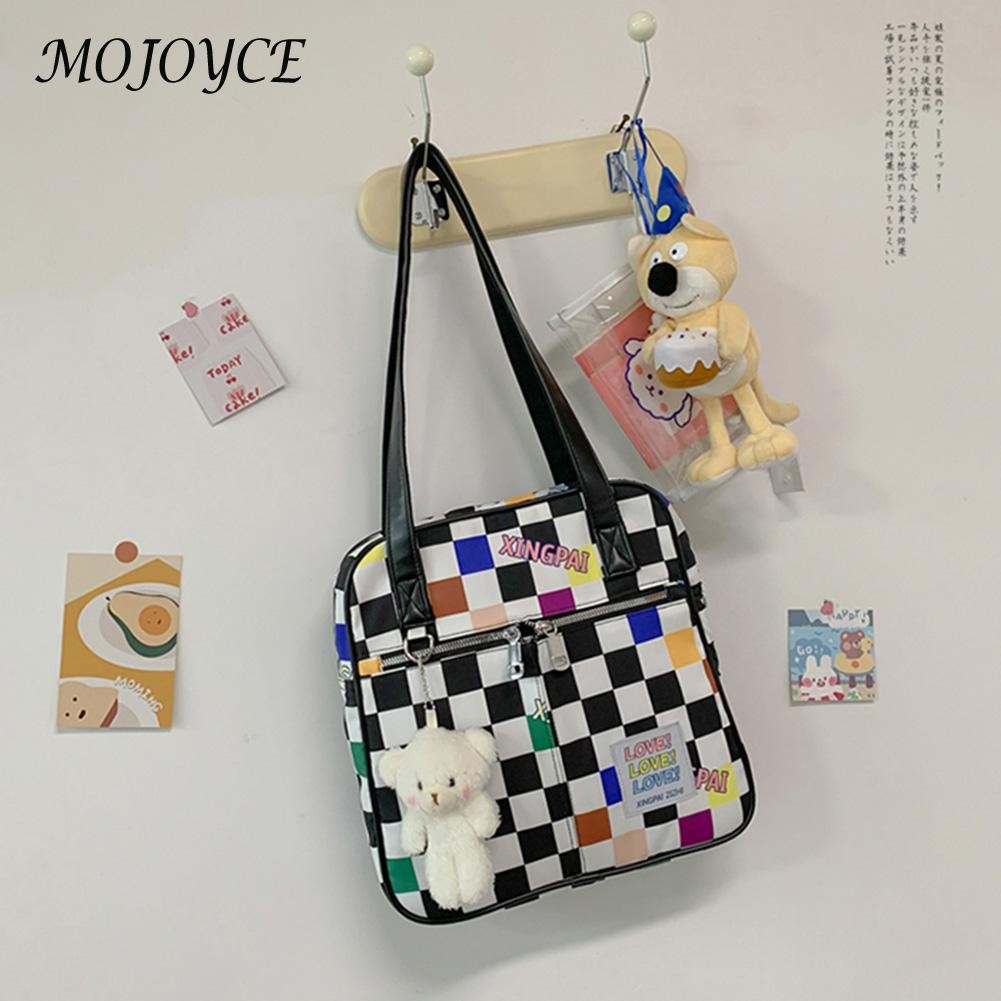 Preppy style women shoulder bag fashion mesh handbag female nylon shopping messenger bag retro casual handbag for travel